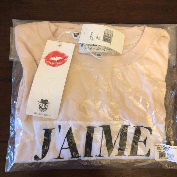 WILDFOX J'Aime Danger Short Sleeve Graphic Tee XS - Picture 3 of 5